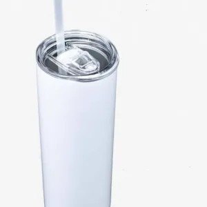 White 20oz Skinny Stainless Steel Tumbler
